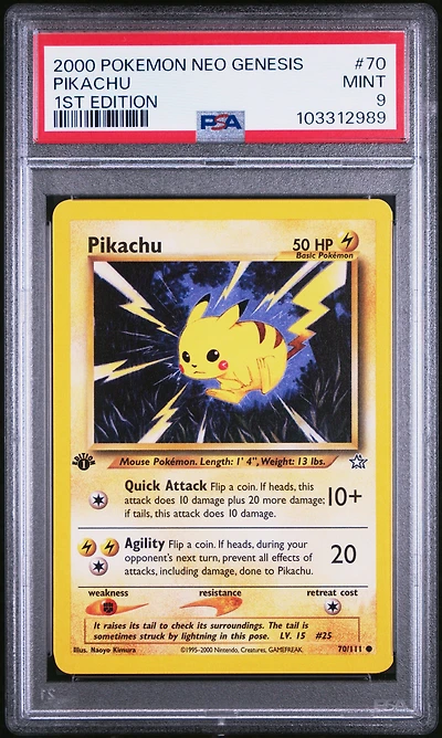 2000 Pokemon Neo Genesis 1st Edition 70 Pikachu PSA