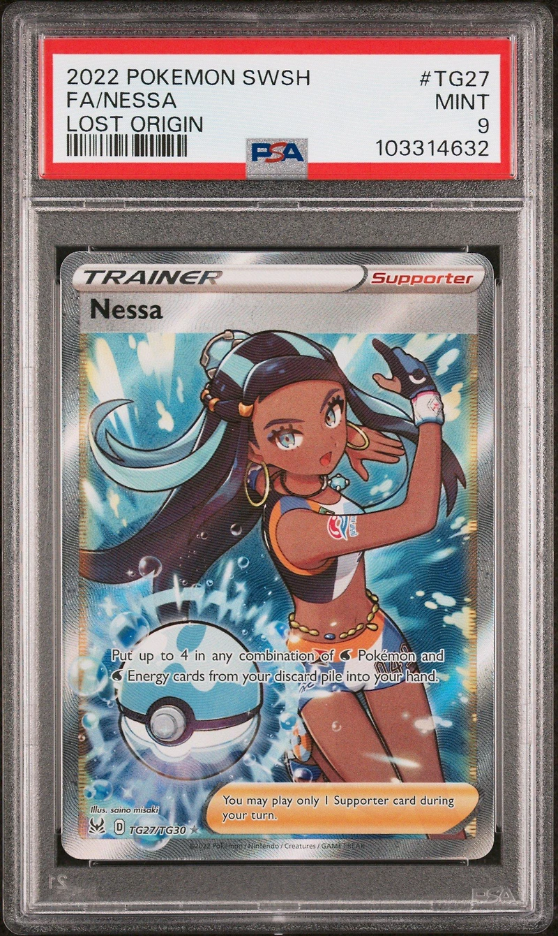 2022 Pokemon Sword & Shield Lost Origin Tg27 Full Art/nessa PSA