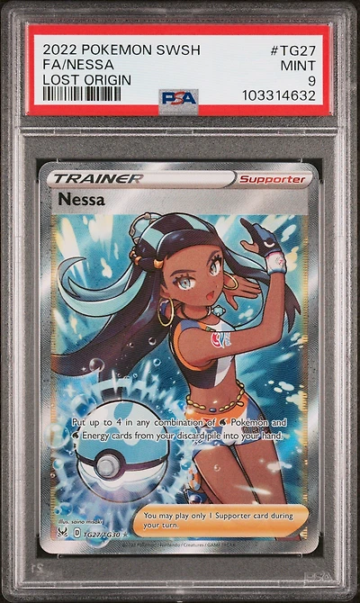 2022 Pokemon Sword & Shield Lost Origin Tg27 Full Art/nessa PSA