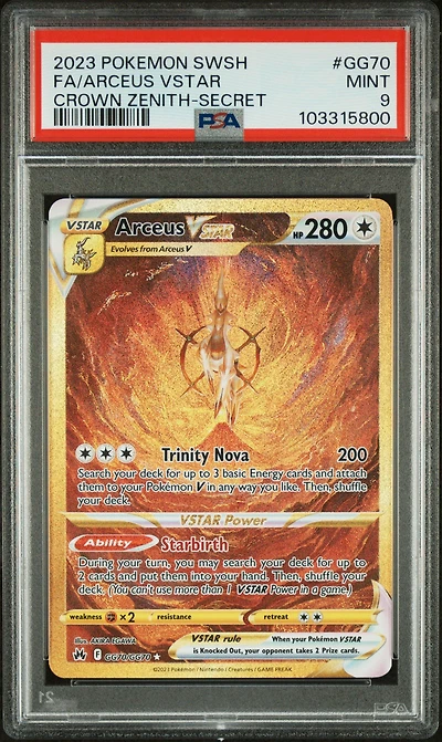 2023 Pokemon Sword And Shield Crown Zenith Gg70 Full Art/arceus Vstar Secret PSA