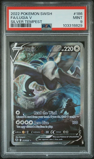 2022 Pokemon Sword & Shield Silver Tempest Full Art/lugia V PSA