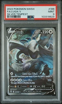 2022 Pokemon Sword & Shield Silver Tempest Full Art/lugia V PSA