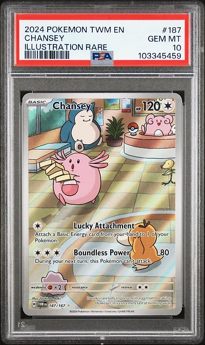 2024 Pokemon Twm En-twilight Masquerade 187 Chansey Illustration Rare PSA