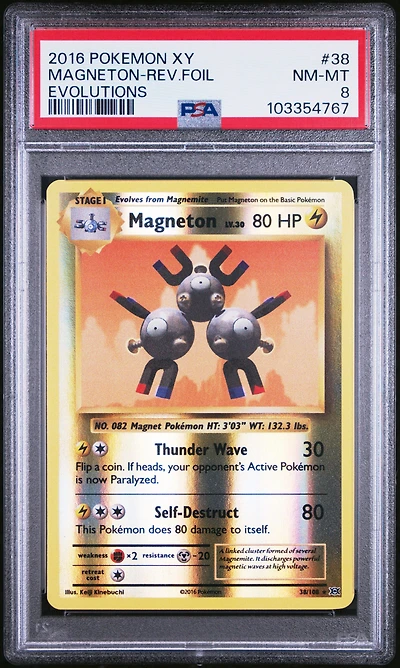 2016 Pokemon Xy Evolutions 38 Magneton-reverse Foil PSA