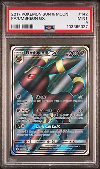 2017 Pokemon Sun & Moon 142 Full Art/umbreon Gx PSA