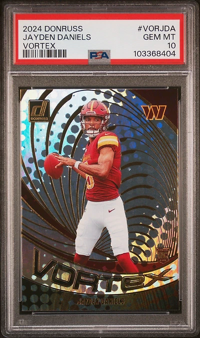 2024 Panini Donruss Vortex Vorjda Jayden Daniels PSA 10
