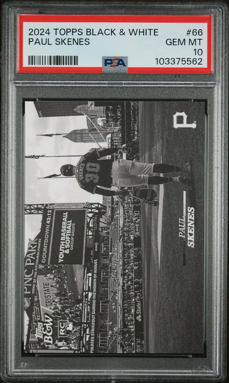 2024 Topps Black And White 66 Paul Skenes PSA 10
