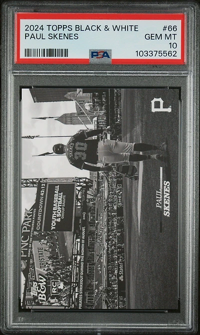 2024 Topps Black And White 66 Paul Skenes PSA 10