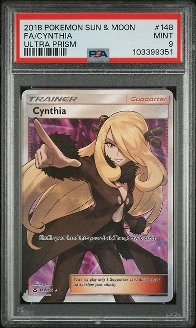 2018 Pokemon Sun & Moon Ultra Prism 148 Full Art/cynthia PSA