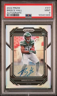 2022 Panini Prizm 317 Breece Hall Autograph PSA 9