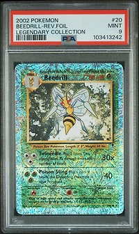 2002 Pokemon Legendary Collection 20 Beedrill-reverse Foil PSA 9