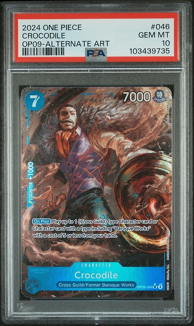 2024 One Piece Op09-emperors In The New World 046 Crocodile Alternate Art PSA 10