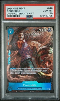 2024 One Piece Op09-emperors In The New World 046 Crocodile Alternate Art PSA 10