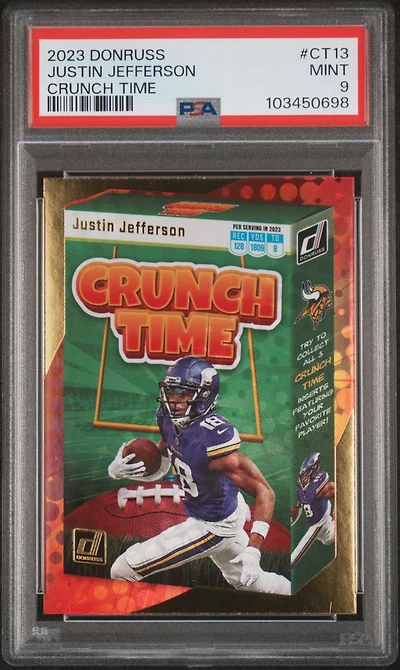 2023 Panini Donruss Crunch Time Ct13 Justin Jefferson PSA 9