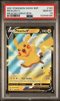 2021 Pokemon Swsh Black Star Promo 143 Pikachu V Pikachu Vmax Box PSA