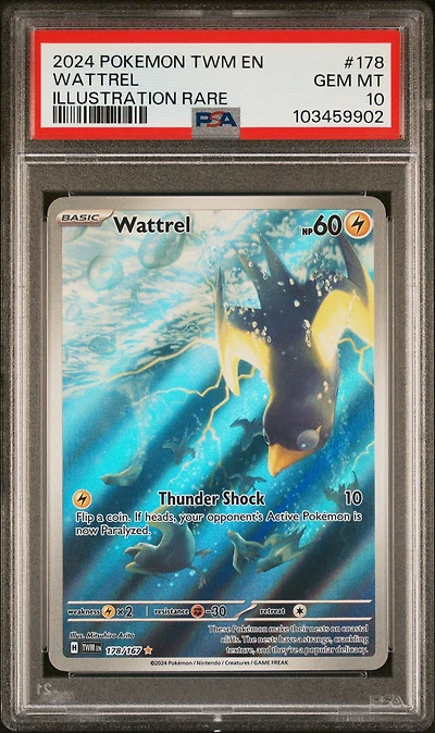 2024 Pokemon Twm En-twilight Masquerade 178 Wattrel Illustration Rare PSA