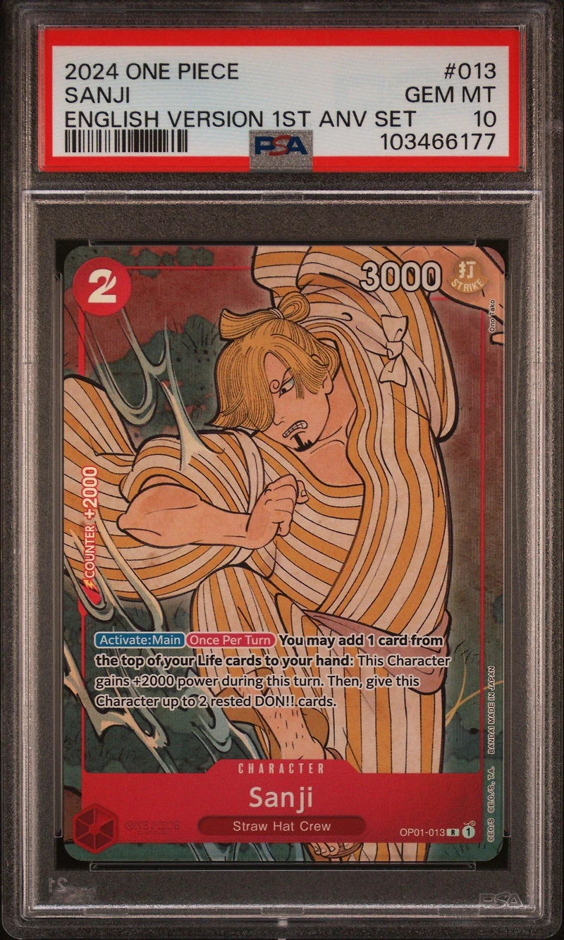 2024 One Piece English Version 1st Anniversary Set 013 Sanji PSA 10