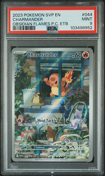 2023 Pokemon Svp En-sv Black Star Promo 044 Charmander Obsidian Flames Pokemon Center Elite Trainer Box PSA