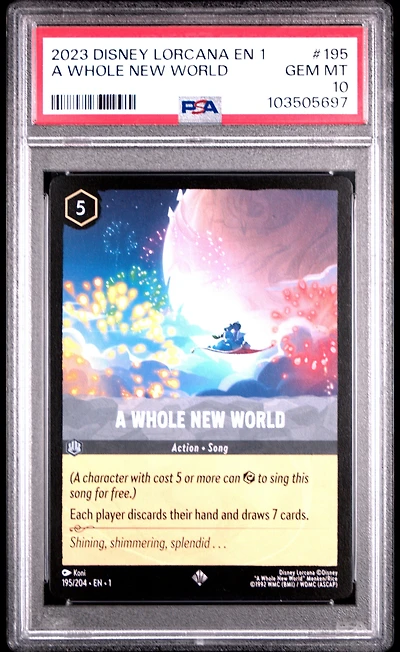 2023 Disney Lorcana En 1-the First Chapter 195 A Whole New World PSA 10