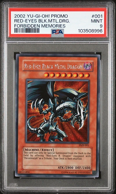 2002 Yu-gi-oh! Fmr-forbidden Memories Promo 001 Red-eyes Black Metal Dragon PSA 9