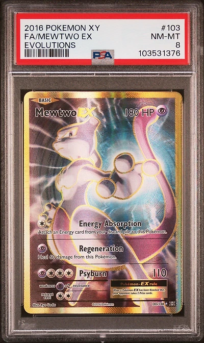 2016 Pokemon Xy Evolutions 103 Full Art/mewtwo Ex PSA