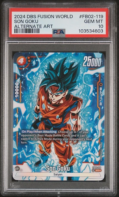 2024 Dragon Ball Super Card Game Fusion World Blazing Aura Fb02-119 Son Goku Alternate Art PSA 10