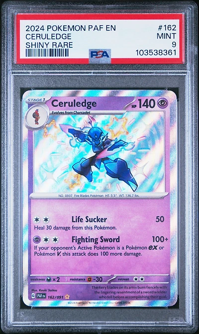 2024 Pokemon Paf En-paldean Fates 162 Ceruledge Shiny Rare PSA