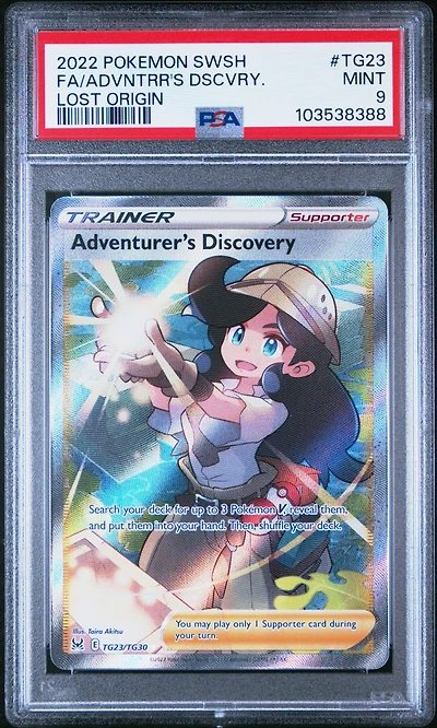 2022 Pokemon Sword & Shield Lost Origin Tg23 Full Art/adventurer's Discovery PSA