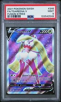 2021 Pokemon Sword & Shield Fusion Strike 246 Full Art/tsareena V PSA 9