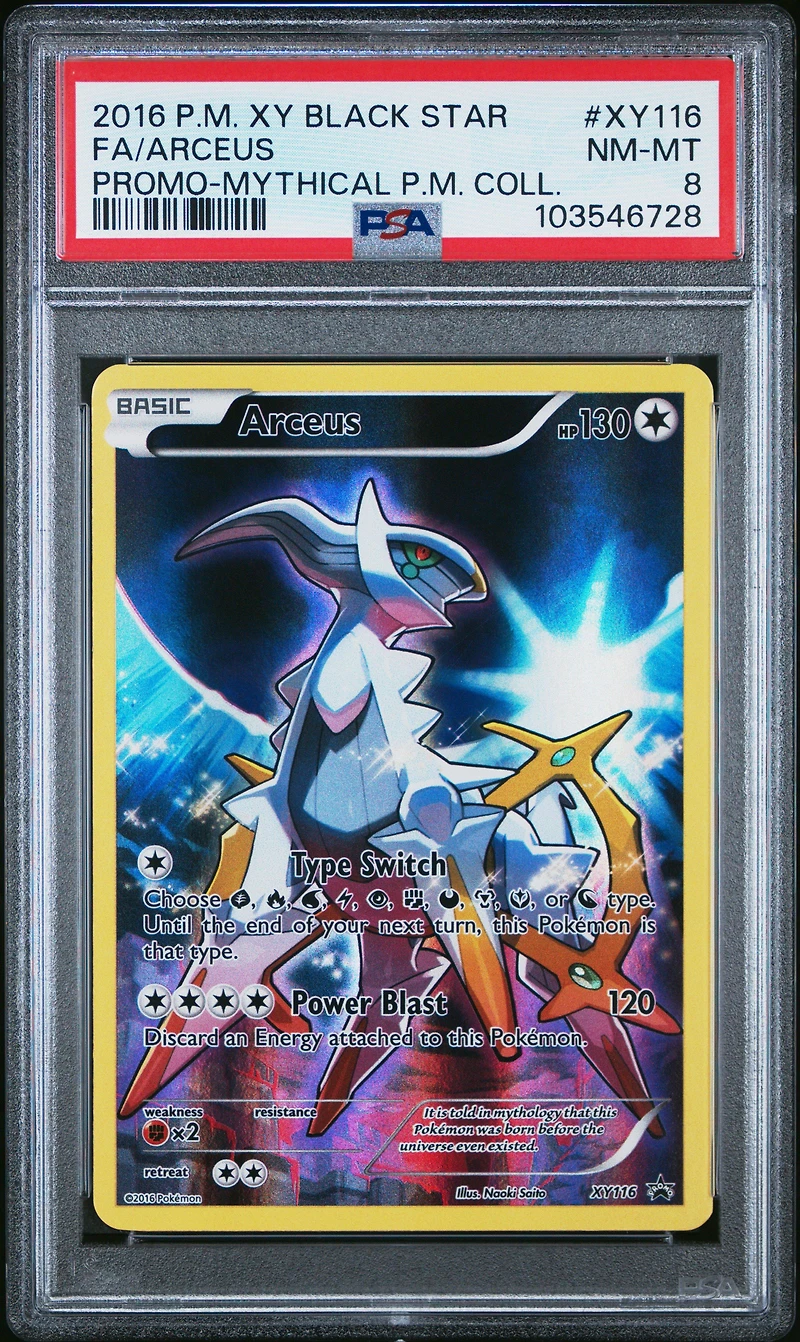2016 Pokemon Xy Black Star Promo Xy116 Full Art/arceus Mythical Pokemon Collection PSA