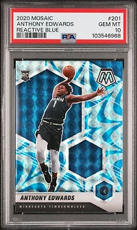 2020 Panini Mosaic 201 Anthony Edwards Reactive Blue PSA 10