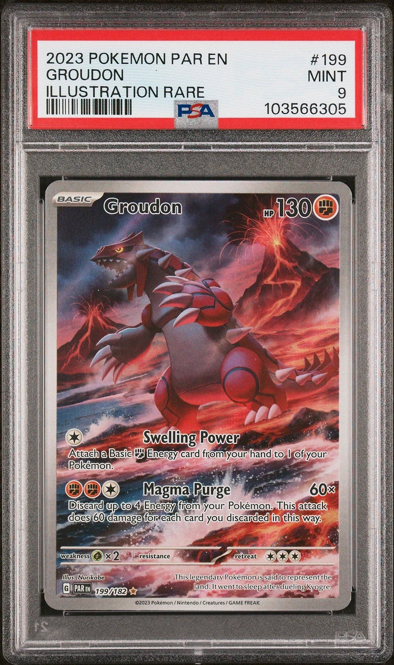 2023 Pokemon Par En-paradox Rift 199 Groudon Illustration Rare PSA