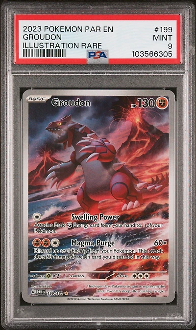 2023 Pokemon Par En-paradox Rift 199 Groudon Illustration Rare PSA
