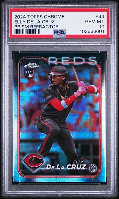2024 Topps Chrome 44 Elly De La Cruz Prism Refractor PSA