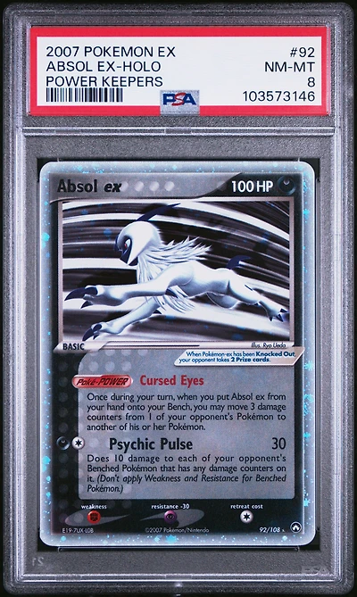 2007 Pokemon Ex Power Keepers 92 Absol Ex-holo PSA 8