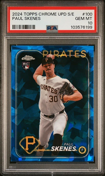 2024 Topps Chrome Sapphire Update Series 100 Paul Skenes PSA 10