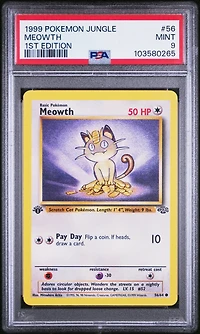 1999 Pokemon Jungle 56 Meowth 1st Edition PSA