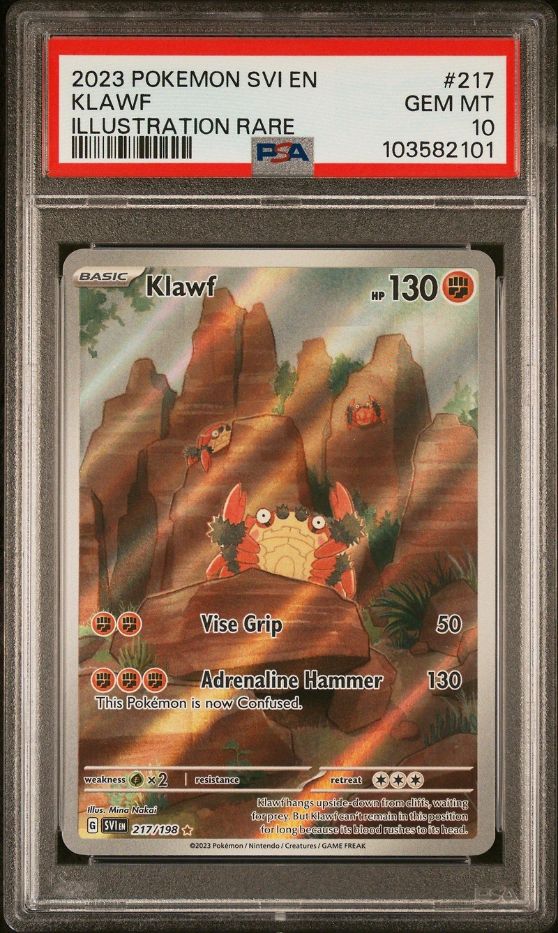2023 Pokemon Svi En-scarlet & Violet 217 Klawf Illustration Rare PSA