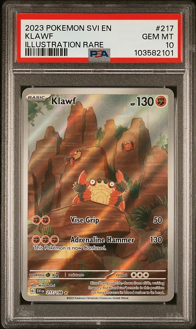 2023 Pokemon Svi En-scarlet & Violet 217 Klawf Illustration Rare PSA