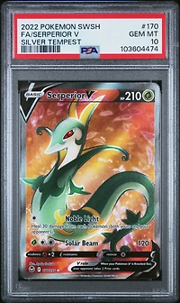 2022 Pokemon Sword & Shield Silver Tempest 170 Full Art/serperior V PSA 10