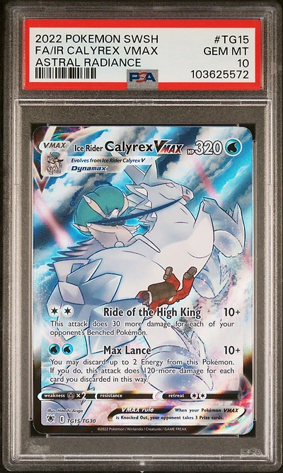 2022 Pokemon Sword & Shield Astral Radiance Tg15 Full Art/ice Rider Calyrex Vmax PSA