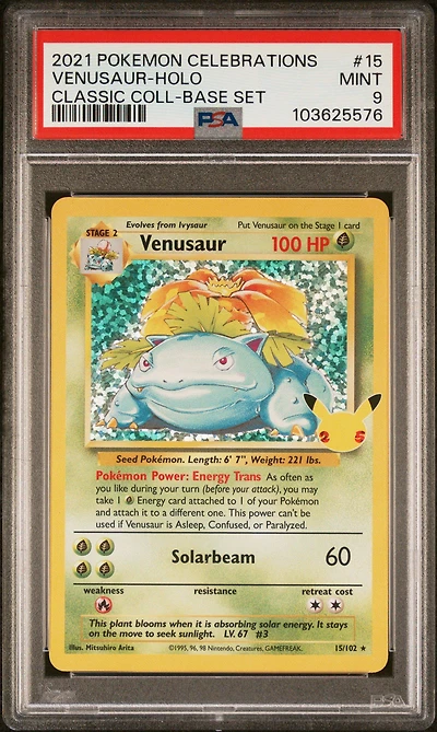 2021 Pokemon Celebrations Classic Collection 15 Venusaur-holo PSA