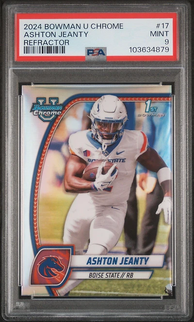 2024 Bowman University Chrome 17 Ashton Jeanty Refractor PSA 9