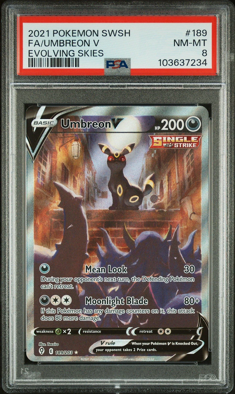 2021 Pokemon Sword & Shield Evolving Skies Full Art/umbreon V PSA