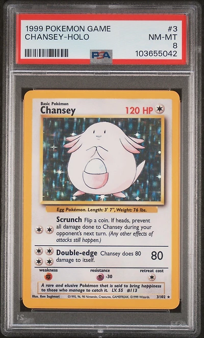1999 Pokemon Game 3 Chansey-holo PSA