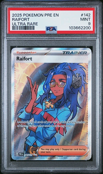 2025 Pokemon Pre En-prismatic Evolutions 142 Raifort Ultra Rare PSA