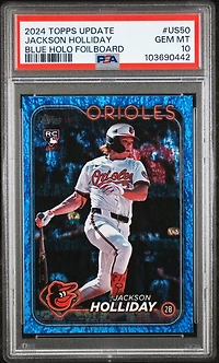 2024 Topps Update Us50 Jackson Holliday Blue Holo Foilboard PSA 10