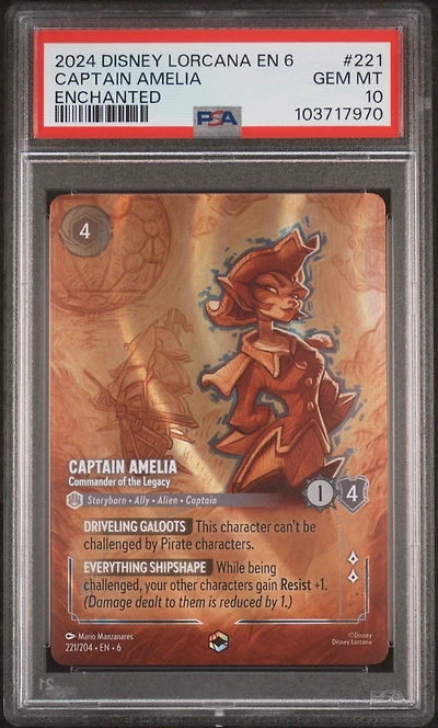 2024 Disney Lorcana En 6-azurite Sea 221 Captain Amelia
