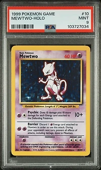 1999 Pokemon Game 10 Mewtwo-holo PSA