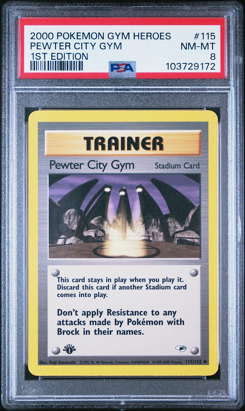2000 Pokemon Gym Heroes 115 Pewter City Gym 1st Edition PSA